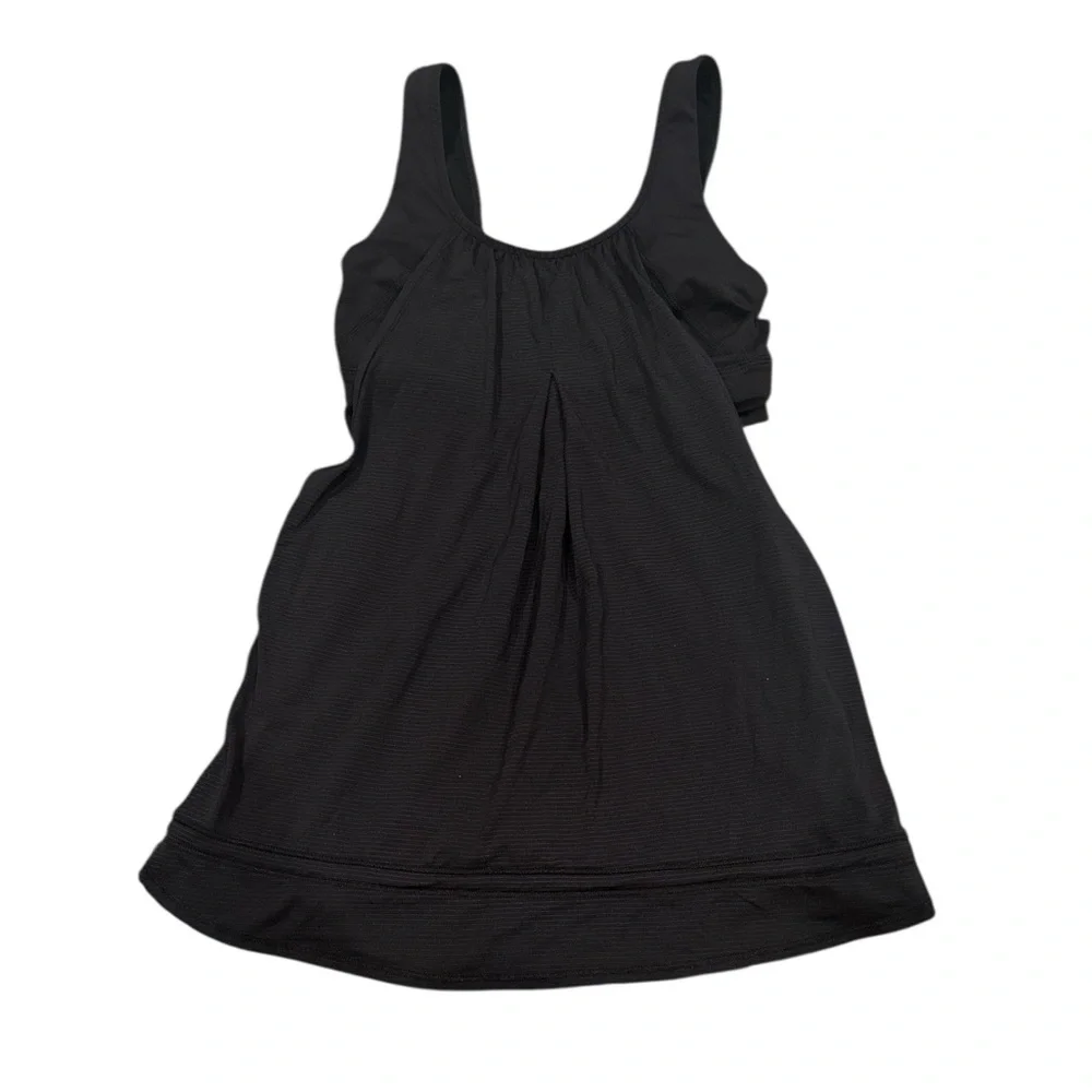 Lululemon black stripe run back on track tank top 4